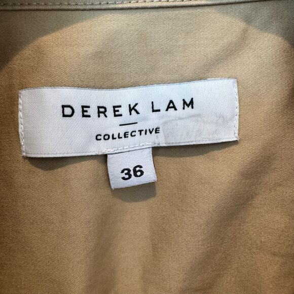 Derek Lam Utility Wrap Short Sleeve Crop Top Khaki Size 36 (X-Small) - Picture 7 of 10